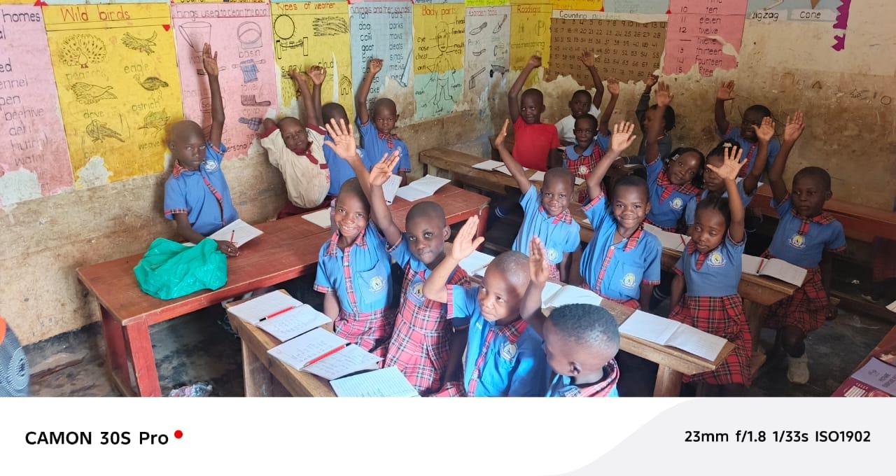 Children learning in class